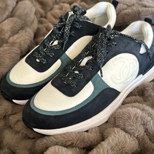 CHANEL Black and White Sneakers